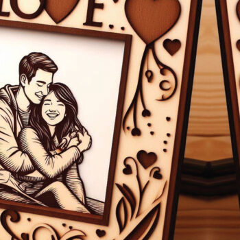 Intra απο ξύλο plywood 3mm-4mm πάχος – Πακέτο Κορνίζας Αγίου Βαλεντίνου Δίασταση  20x20 cm INTRAFABR-86020769 - Image 1