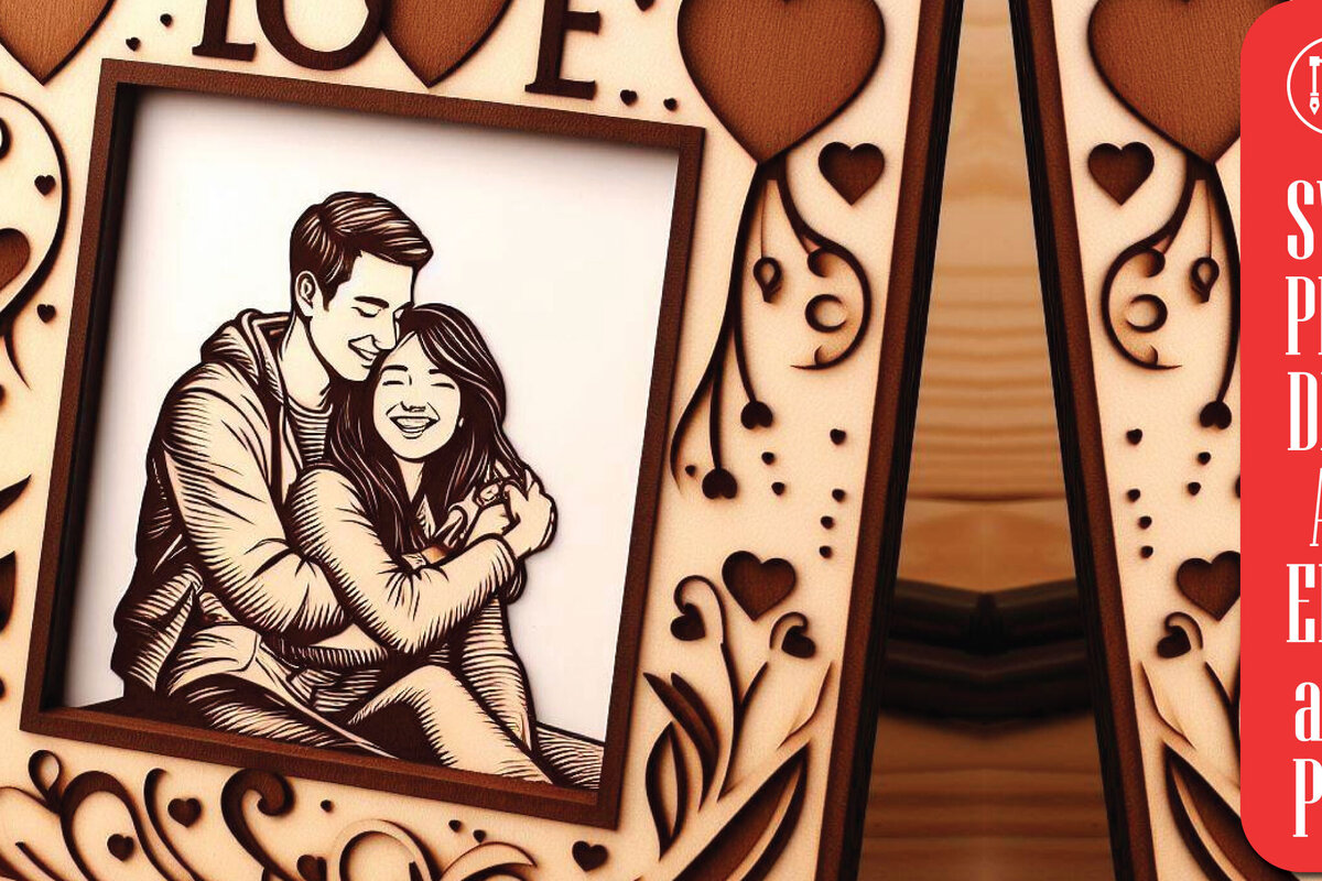 Intra απο ξύλο plywood 3mm-4mm πάχος – Πακέτο Κορνίζας Αγίου Βαλεντίνου Δίασταση  20x20 cm INTRAFABR-86020769