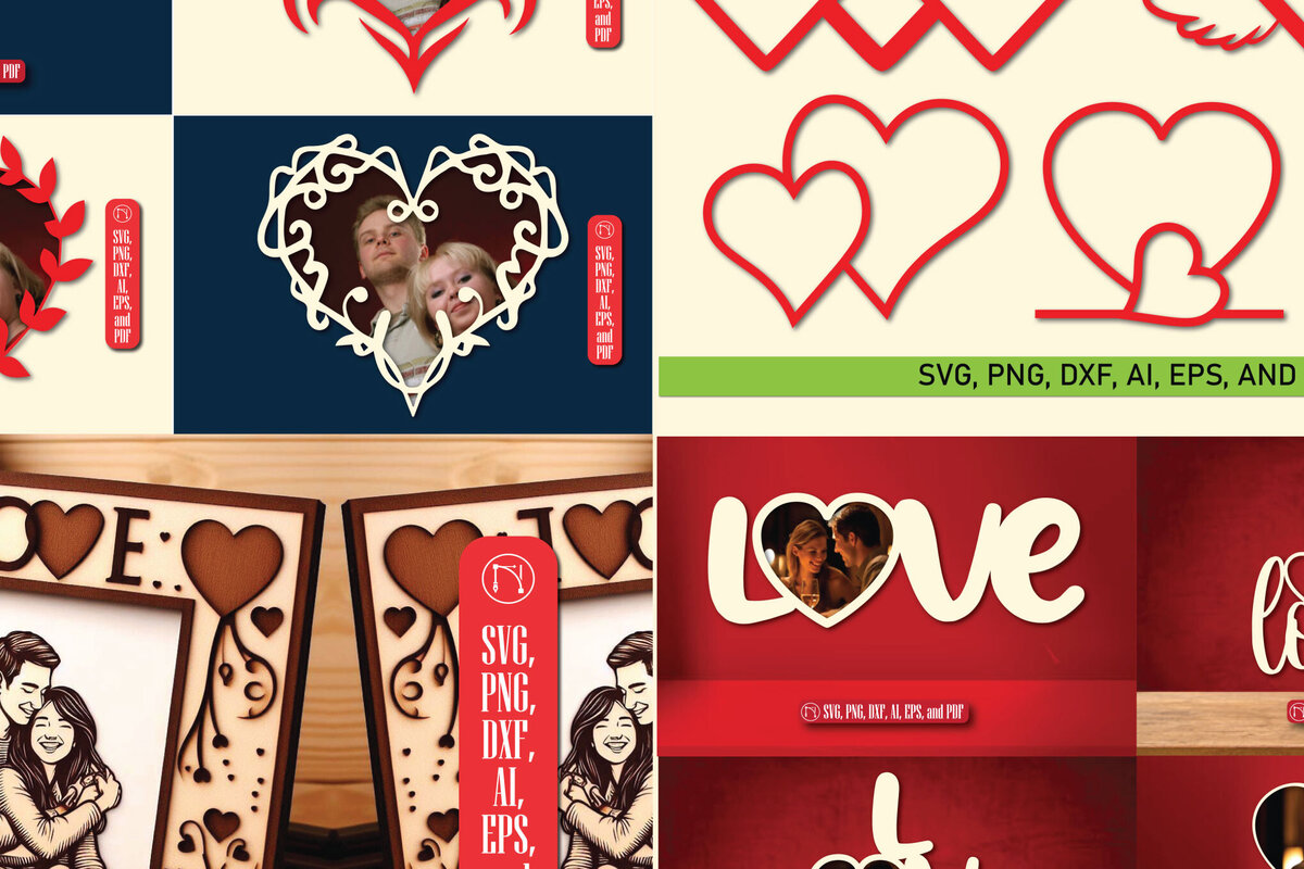 Intra απο ξύλο plywood 3mm-4mm πάχος – Πακέτο Κορνίζας Αγίου Βαλεντίνου Δίασταση  20x20 cm INTRAFABR-86021949