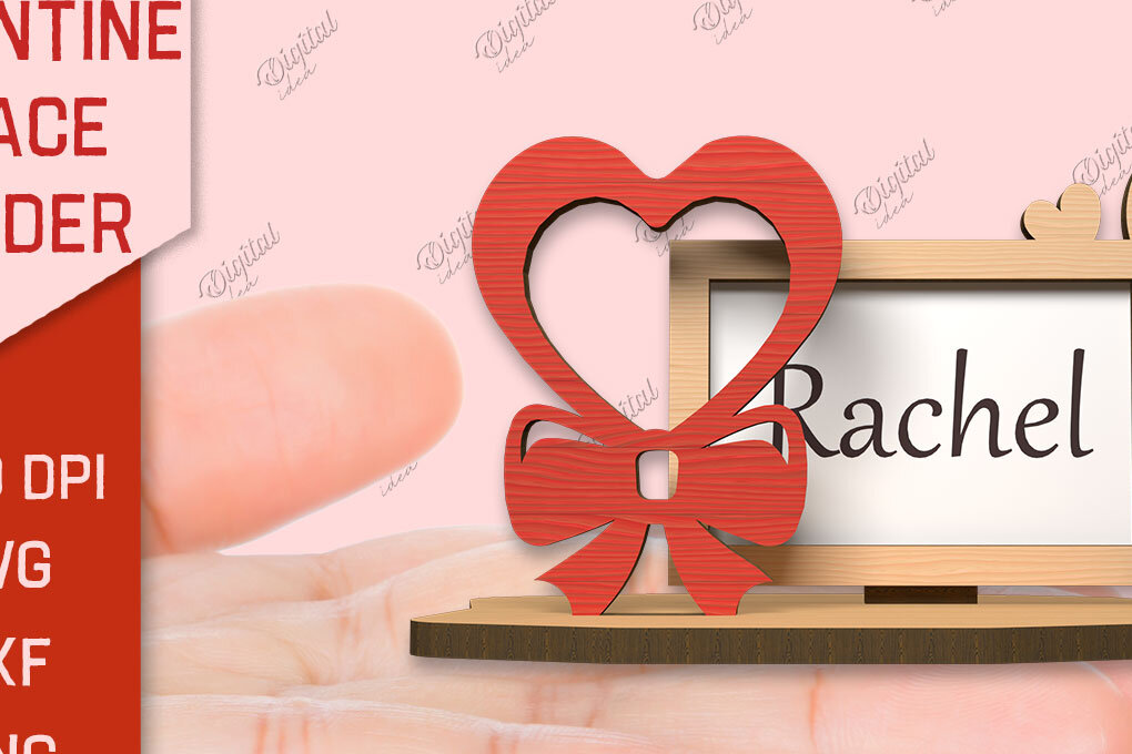 Intra απο ξύλο plywood 3mm-4mm πάχος – Valentine Place Holder Laser. Κάρτα ονόματος Δίασταση  20x20 cm INTRAFABR-85846576