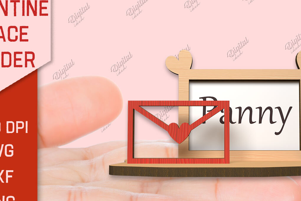 Intra απο ξύλο plywood 3mm-4mm πάχος – Valentine Place Holder Laser. Κάρτα ονόματος Δίασταση  20x20 cm INTRAFABR-85832157