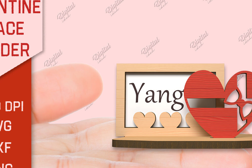 Intra απο ξύλο plywood 3mm-4mm πάχος – Valentine Place Holder Laser. Κάρτα ονόματος Δίασταση  20x20 cm INTRAFABR-85832189