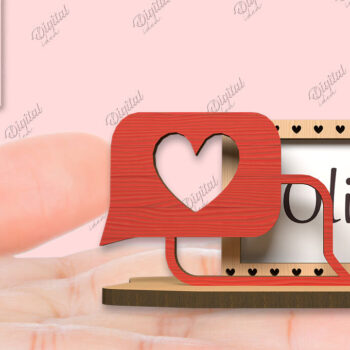 Intra απο ξύλο plywood 3mm-4mm πάχος – Valentine Place Holder Laser. Κάρτα ονόματος Δίασταση  20x20 cm INTRAFABR-85846432 - Image 1