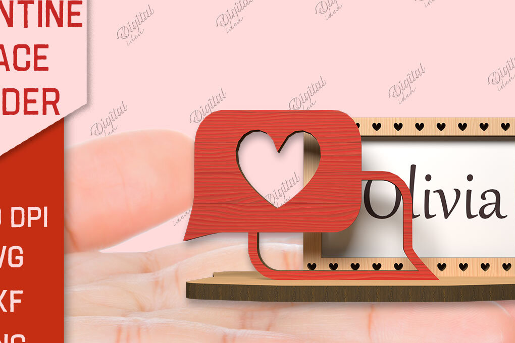 Intra απο ξύλο plywood 3mm-4mm πάχος – Valentine Place Holder Laser. Κάρτα ονόματος Δίασταση  20x20 cm INTRAFABR-85846432