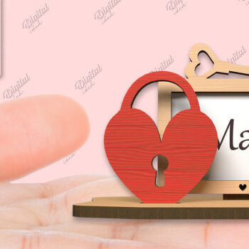 Intra απο ξύλο plywood 3mm-4mm πάχος – Valentine Place Holder Laser. Κάρτα ονόματος Δίασταση  20x20 cm INTRAFABR-85846455 - Image 1