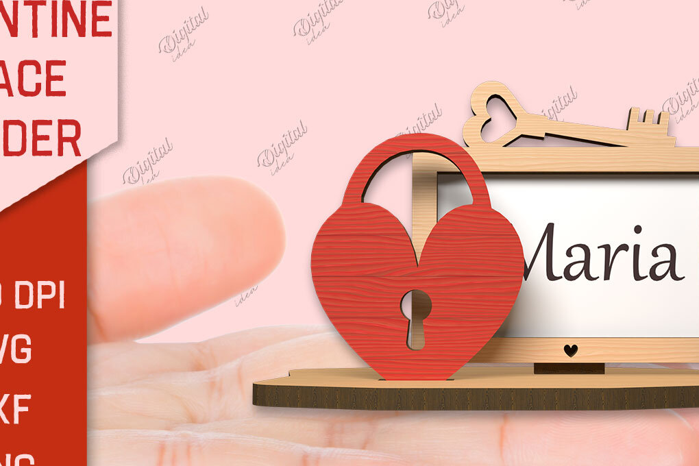 Intra απο ξύλο plywood 3mm-4mm πάχος – Valentine Place Holder Laser. Κάρτα ονόματος Δίασταση  20x20 cm INTRAFABR-85846455