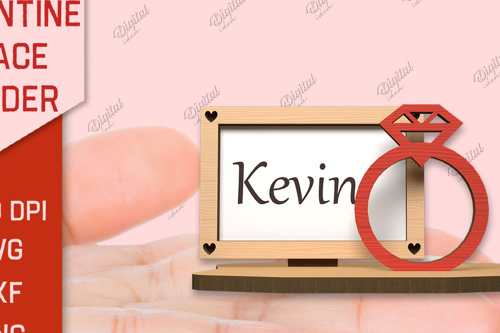 Intra απο ξύλο plywood 3mm-4mm πάχος – Valentine Place Holder Laser. Κάρτα ονόματος Δίασταση  20x20 cm INTRAFABR-85846481