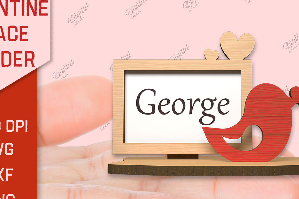 Intra απο ξύλο plywood 3mm-4mm πάχος – Valentine Place Holder Laser. Κάρτα ονόματος Δίασταση  20x20 cm INTRAFABR-85846543