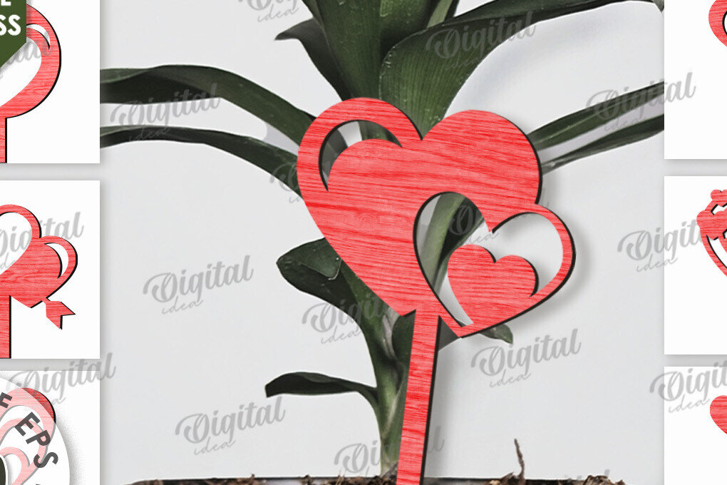 Intra απο ξύλο plywood 3mm-4mm πάχος – Πακέτο κοπής με λέιζερ για το Valentine Plant Stakes Δίασταση  20x20 cm INTRAFABR-110383415