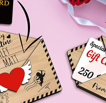 Intra απο ξύλο plywood 3mm-4mm πάχος – Χρήματα δωροκάρτας με φάκελο Valentine Post Δίασταση  20x20 cm INTRAFABR-105809816 - Image 1