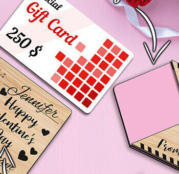 Intra απο ξύλο plywood 3mm-4mm πάχος – Χρήματα δωροκάρτας με φάκελο Valentine Post Δίασταση  20x20 cm INTRAFABR-105809816 - Image 3