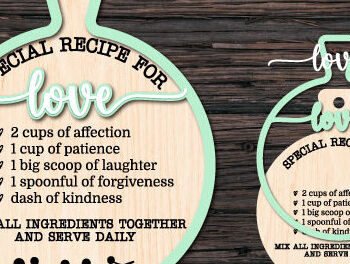 Intra απο ξύλο plywood 3mm-4mm πάχος – Βαλεντίνος Συνταγή κοπής σανίδα κοπής με λέιζερ Δίασταση  20x20 cm INTRAFABR-87837112 - Image 1