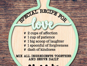 Intra απο ξύλο plywood 3mm-4mm πάχος – Βαλεντίνος Συνταγή κοπής σανίδα κοπής με λέιζερ Δίασταση  20x20 cm INTRAFABR-87837112 - Image 2