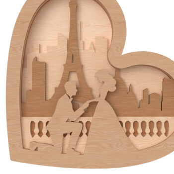 Intra απο ξύλο plywood 3mm-4mm πάχος – Πακέτο λέιζερ ρομαντικών καρδιών Valentine Δίασταση  20x20 cm INTRAFABR-111740895 - Image 5