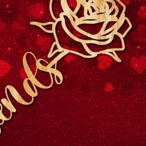 Intra απο ξύλο plywood 3mm-4mm πάχος – Valentine Rose for Friends κοπής με λέιζερ Δίασταση  20x20 cm INTRAFABR-22586289