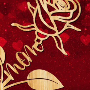 Intra απο ξύλο plywood 3mm-4mm πάχος – Valentine Rose for Mom Δίασταση  20x20 cm INTRAFABR-22585515