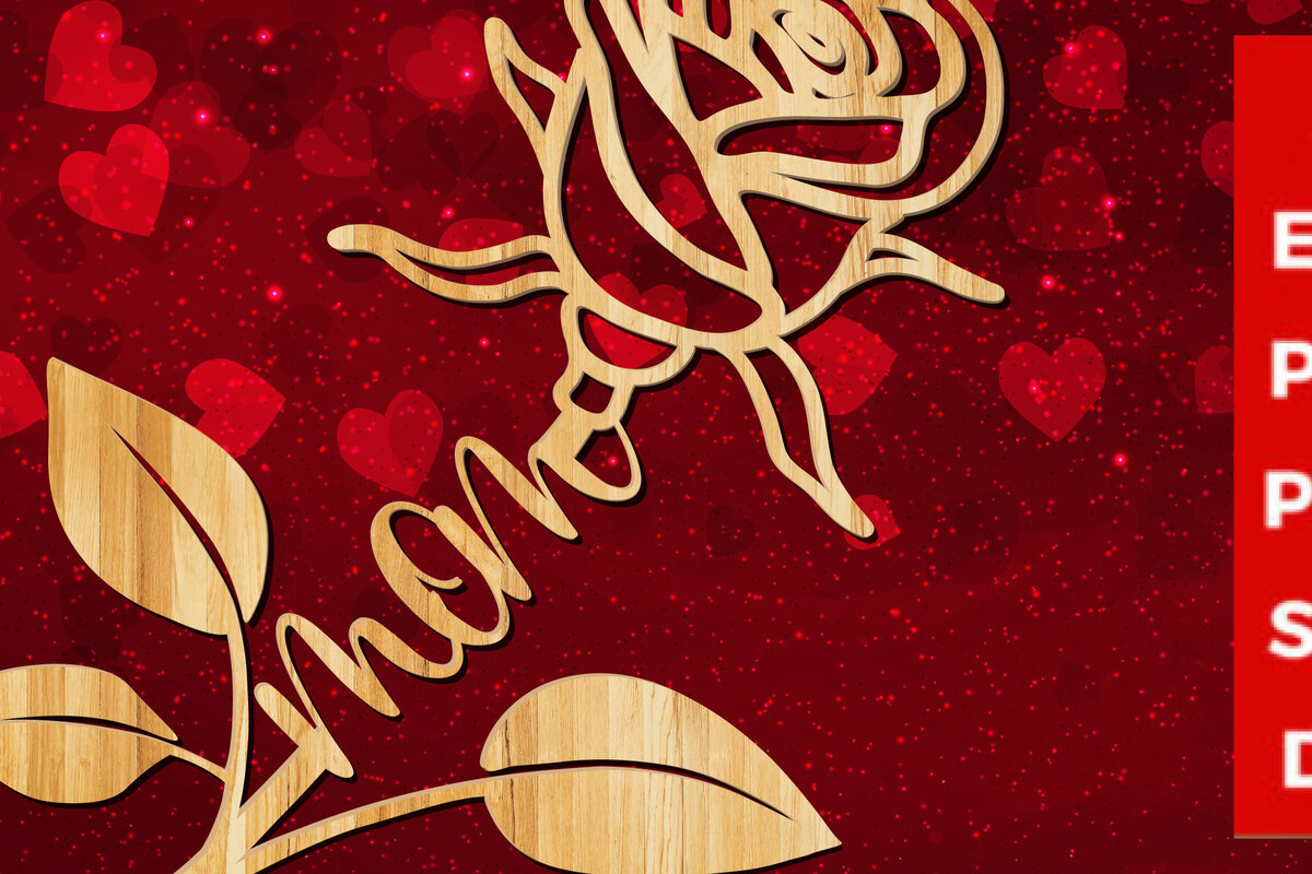 Intra απο ξύλο plywood 3mm-4mm πάχος – Valentine Rose for Mom Δίασταση  20x20 cm INTRAFABR-22585515