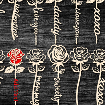 Intra απο ξύλο plywood 3mm-4mm πάχος – Πακέτο κοπής με λέιζερ με τριαντάφυλλο Αγίου Βαλεντίνου Δίασταση  20x20 cm INTRAFABR-112191316 - Image 1