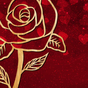 Intra απο ξύλο plywood 3mm-4mm πάχος – Valentine Rose Design με Δίασταση  40x30 cm INTRAFABR-23446737