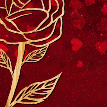 Intra απο ξύλο plywood 3mm-4mm πάχος – Valentine Rose Design με Δίασταση  40x30 cm INTRAFABR-23446905 - Image 1
