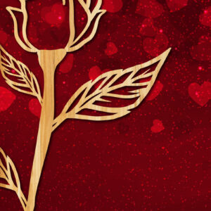 Intra απο ξύλο plywood 3mm-4mm πάχος – Valentine Rose Design με Δίασταση  40x30 cm INTRAFABR-23447241