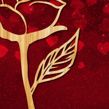 Intra απο ξύλο plywood 3mm-4mm πάχος – Valentine Rose Design με Δίασταση  40x30 cm INTRAFABR-23447731 - Image 1