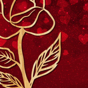 Intra απο ξύλο plywood 3mm-4mm πάχος – Valentine Rose Design με Δίασταση  40x30 cm INTRAFABR-23446524