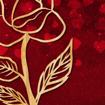 Intra απο ξύλο plywood 3mm-4mm πάχος – Valentine Rose Design με Δίασταση  40x30 cm INTRAFABR-23446524 - Image 1