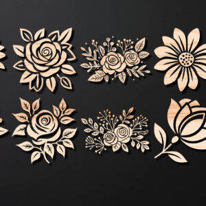 Intra απο ξύλο plywood 3mm-4mm πάχος – Valentine Rose-cut Bundle 02 Δίασταση  20x20 cm INTRAFABR-112023203