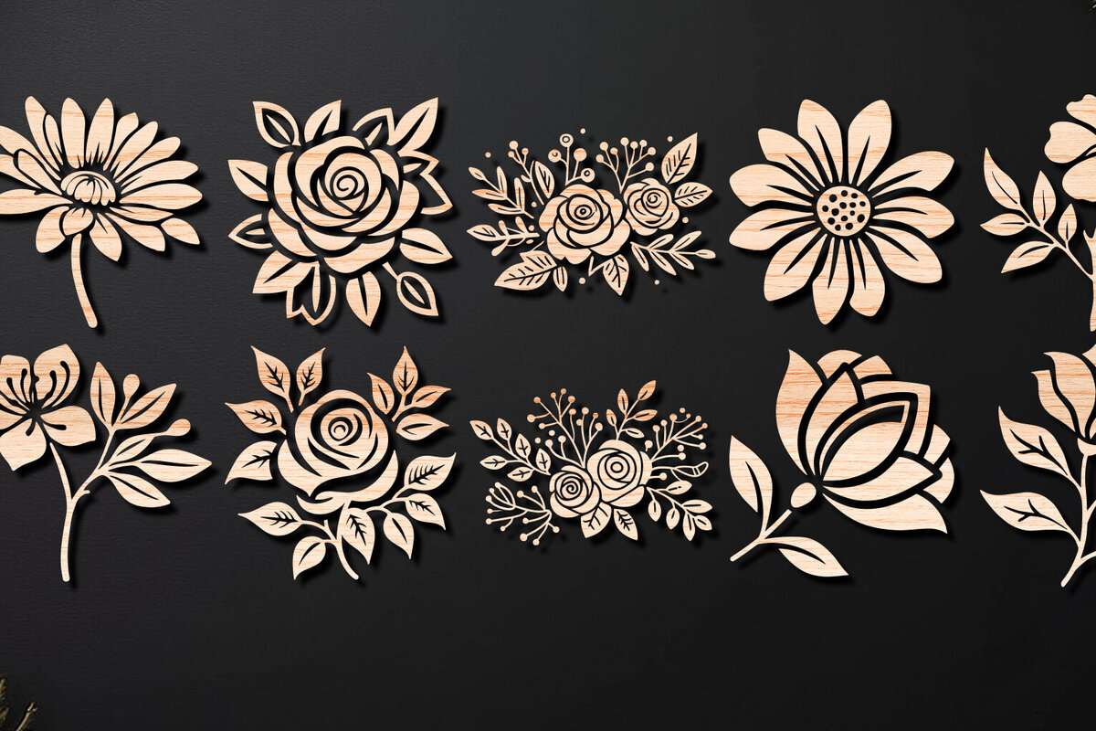 Intra απο ξύλο plywood 3mm-4mm πάχος – Valentine Rose-cut Bundle 02 Δίασταση  20x20 cm INTRAFABR-112023203