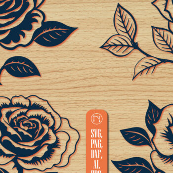 Intra απο ξύλο plywood 3mm-4mm πάχος – Πακέτο με Valentine Rose Δίασταση 20x20 cm INTRAFABR-87179710 - Image 1