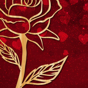 Intra απο ξύλο plywood 3mm-4mm πάχος – Πακέτο με Valentine Rose Δίασταση  20x20 cm INTRAFABR-23447889 - Image 3