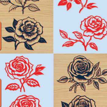 Intra απο ξύλο plywood 3mm-4mm πάχος – Πακέτο με Valentine Rose Δίασταση  20x20 cm INTRAFABR-87181040 - Image 1