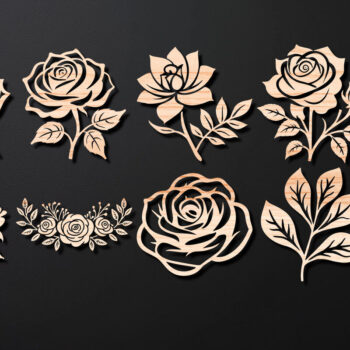 Intra απο ξύλο plywood 3mm-4mm πάχος – Πακέτο με Valentine Rose Δίασταση  20x20 cm INTRAFABR-111885029 - Image 1