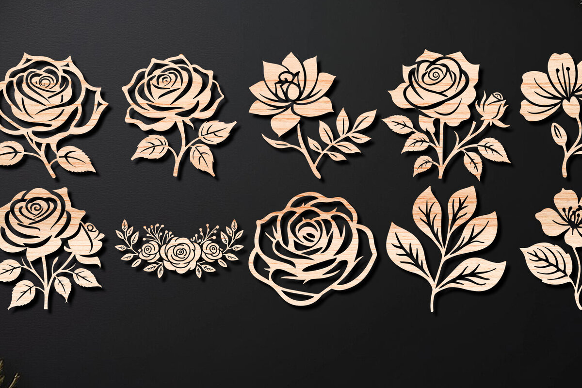 Intra απο ξύλο plywood 3mm-4mm πάχος – Πακέτο με Valentine Rose Δίασταση  20x20 cm INTRAFABR-111885029