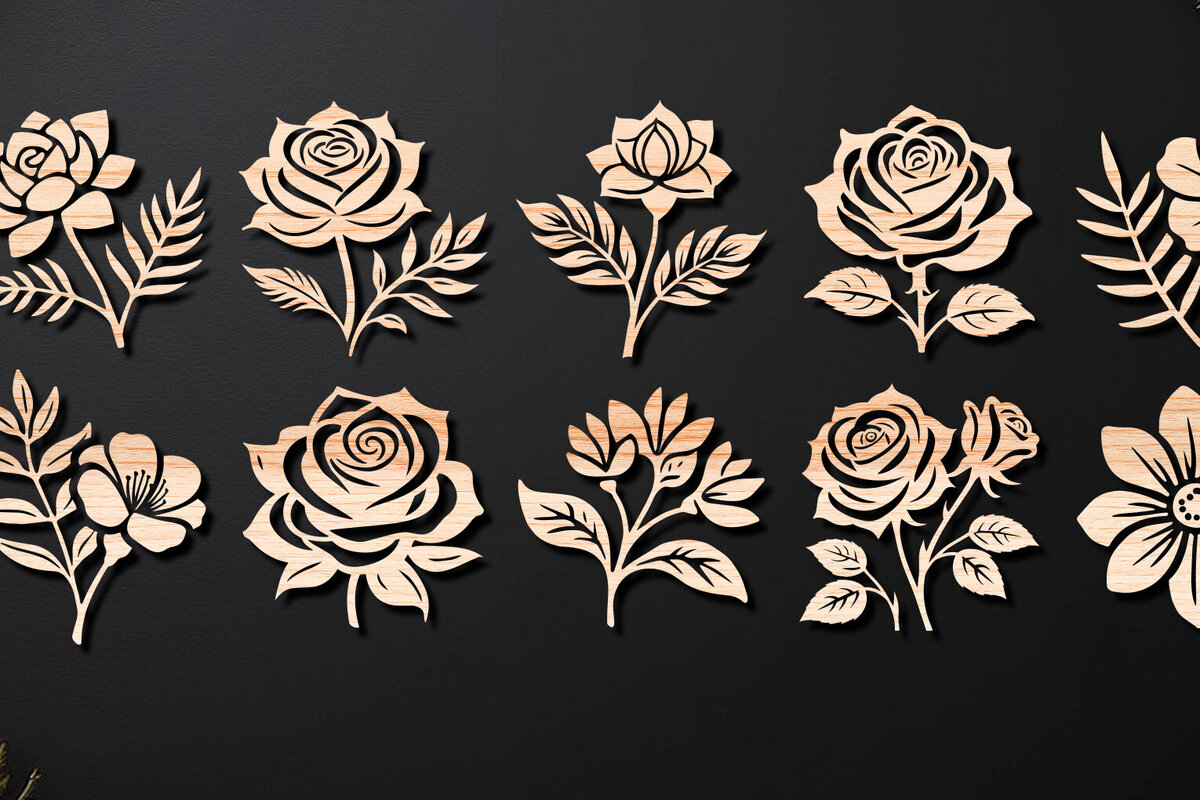 Intra απο ξύλο plywood 3mm-4mm πάχος – Πακέτο με Valentine Rose Δίασταση  20x20 cm INTRAFABR-111885047