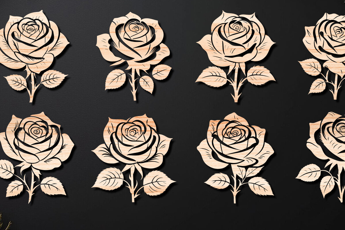 Intra απο ξύλο plywood 3mm-4mm πάχος – Πακέτο με Valentine Rose Δίασταση  20x20 cm INTRAFABR-111885290