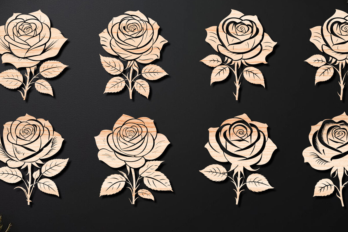 Intra απο ξύλο plywood 3mm-4mm πάχος – Πακέτο με Valentine Rose Δίασταση  20x20 cm INTRAFABR-111885299