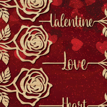 Intra απο ξύλο plywood 3mm-4mm πάχος – Πακέτο με Valentine Rose Δίασταση 20x20 cm INTRAFABR-87155834 - Image 1