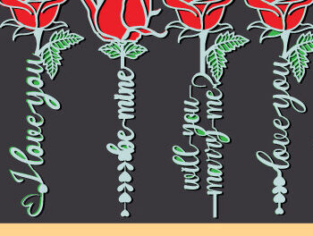 Intra απο ξύλο plywood 3mm-4mm πάχος – Valentine Rose Bundle 867 Δίασταση  20x20 cm INTRAFABR-59613406 - Image 1