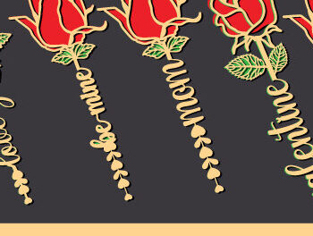 Intra απο ξύλο plywood 3mm-4mm πάχος – Valentine Rose Bundle 867 Δίασταση  20x20 cm INTRAFABR-59613406 - Image 3