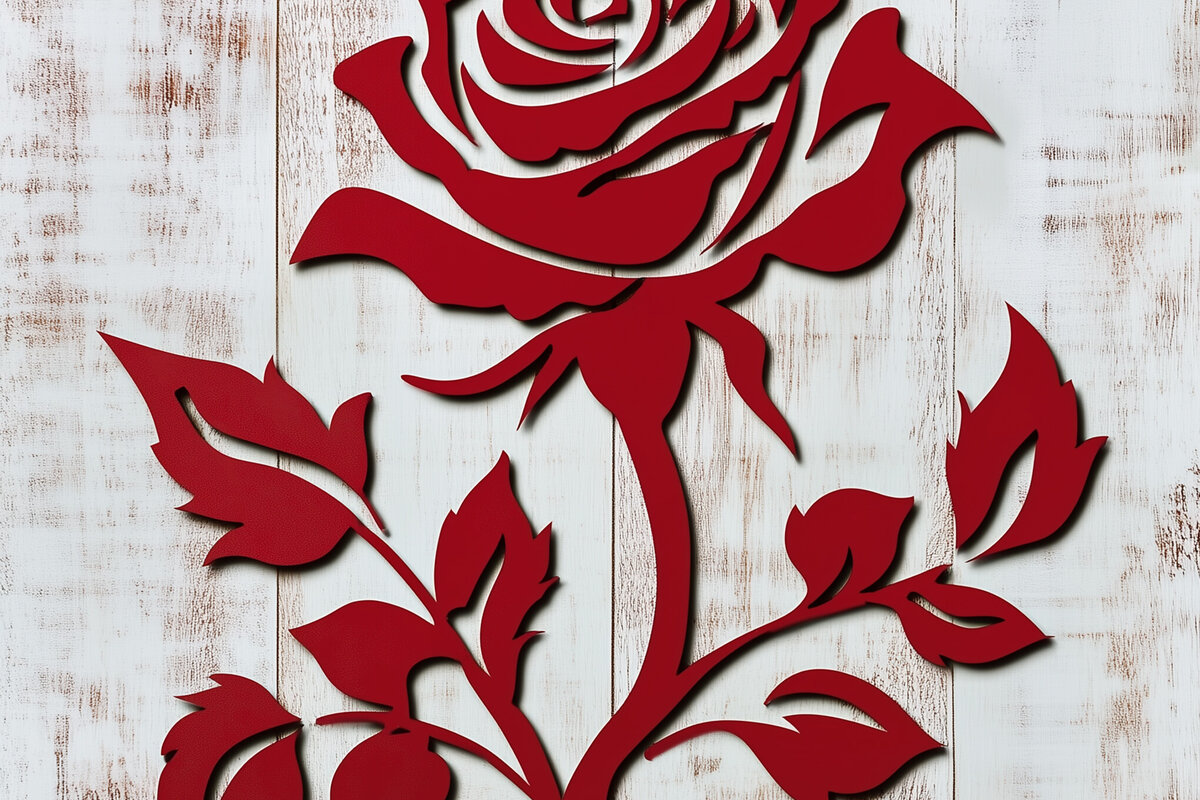 Intra απο ξύλο plywood 3mm-4mm πάχος – Αρχείο κοπής με λέιζερ Valentine Rose Δίασταση  20x20 cm INTRAFABR-111403632