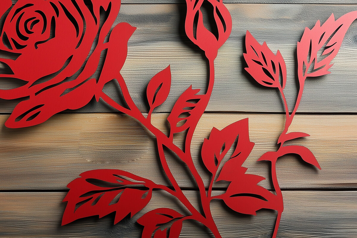 Intra απο ξύλο plywood 3mm-4mm πάχος – Αρχείο κοπής με λέιζερ Valentine Rose Δίασταση  20x20 cm INTRAFABR-111403455