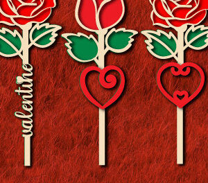 Intra απο ξύλο plywood 3mm-4mm πάχος – Valentine Rose Cut Επεξεργάσιμο Κείμενο1300 Δίασταση  20x20 cm INTRAFABR-113947792