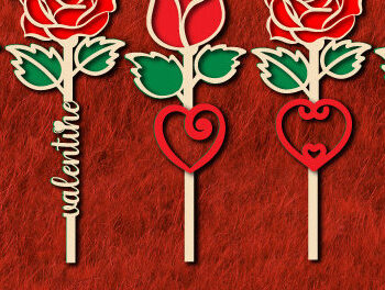 Intra απο ξύλο plywood 3mm-4mm πάχος – Valentine Rose Cut Επεξεργάσιμο Κείμενο1300 Δίασταση  20x20 cm INTRAFABR-113947792 - Image 1