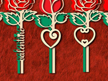 Intra απο ξύλο plywood 3mm-4mm πάχος – Valentine Rose Cut Επεξεργάσιμο Κείμενο1300 Δίασταση  20x20 cm INTRAFABR-113947792 - Image 4