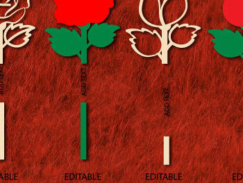 Intra απο ξύλο plywood 3mm-4mm πάχος – Valentine Rose Cut Επεξεργάσιμο Κείμενο1300 Δίασταση  20x20 cm INTRAFABR-113947792 - Image 5