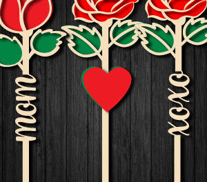 Intra απο ξύλο plywood 3mm-4mm πάχος – Valentine Rose Cut Επεξεργάσιμο Κείμενο1302 Δίασταση  20x20 cm INTRAFABR-113980633