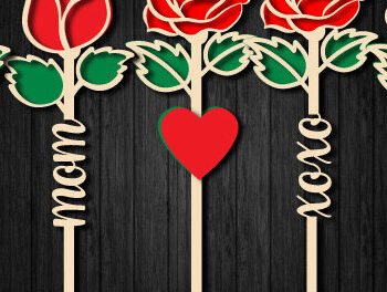 Intra απο ξύλο plywood 3mm-4mm πάχος – Valentine Rose Cut Επεξεργάσιμο Κείμενο1302 Δίασταση  20x20 cm INTRAFABR-113980633 - Image 1