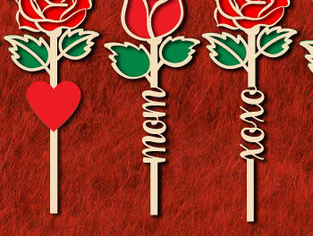 Intra απο ξύλο plywood 3mm-4mm πάχος – Valentine Rose Cut Επεξεργάσιμο Κείμενο1302 Δίασταση  20x20 cm INTRAFABR-113980633 - Image 2